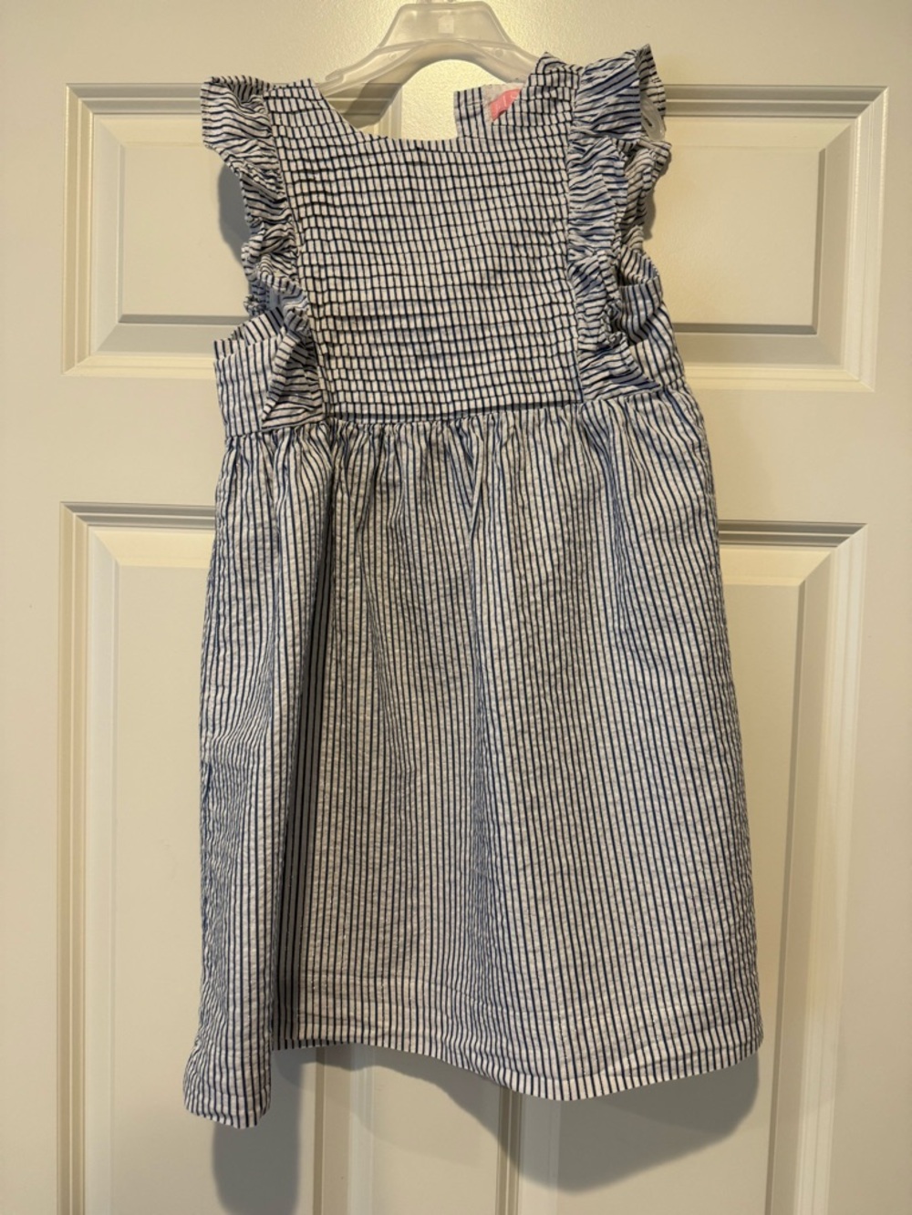 Bisby Girls Blue Stripe with Sparkle Dress Size 8